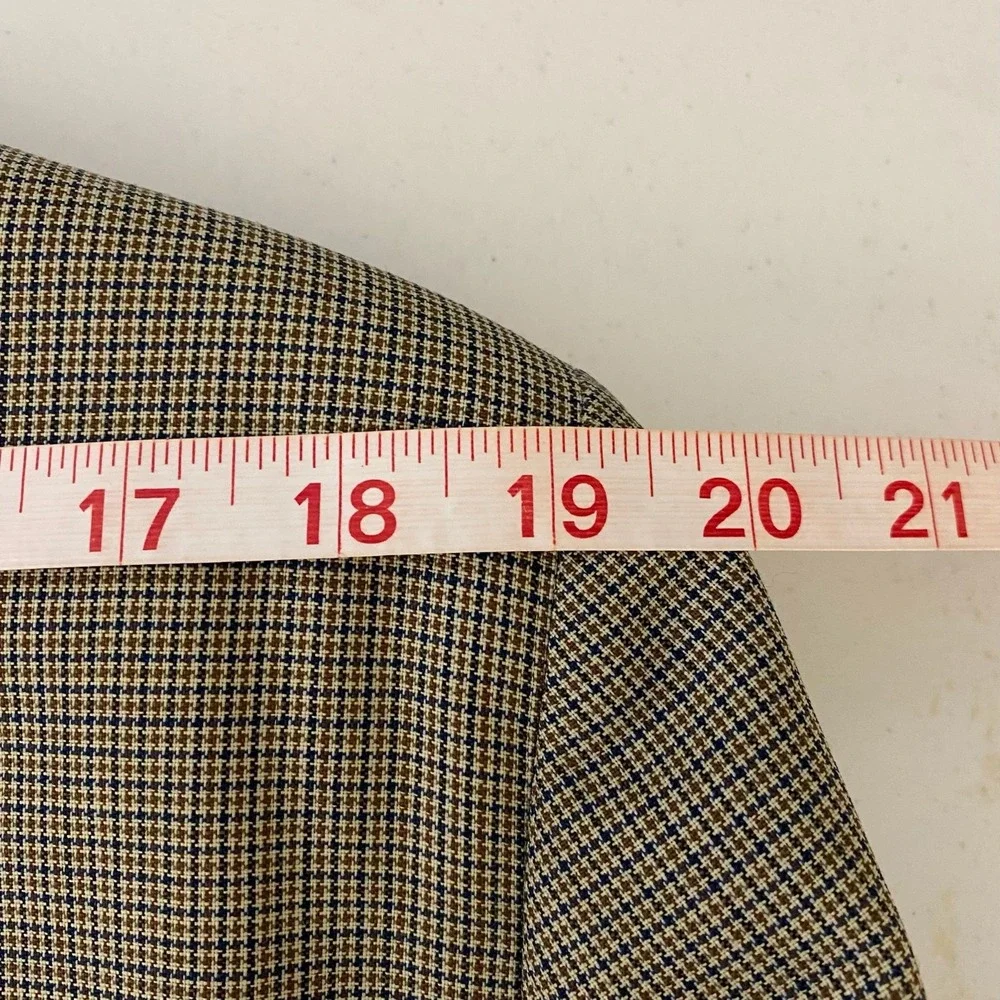 Vtg Banana‎ Republic Sport Coat Mens 42L Wool Houndstooth Made In Italy Academia
